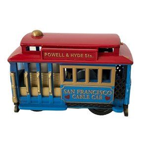 San Fransisco Cable Friction Car Blue & Red Powell & Hyde Streets Souvenir Decor